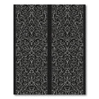 Black White Ornate Scrollwork Arrangement Rug