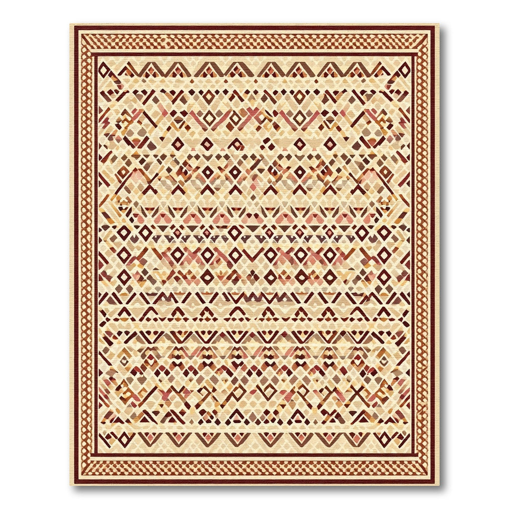 Geometric Tribal Diamond Ochre Rug