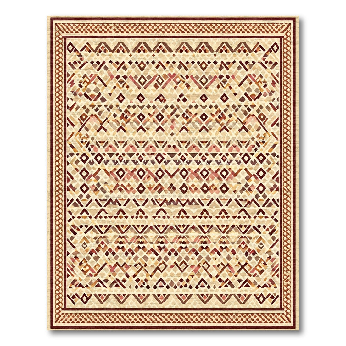 Geometric Tribal Diamond Ochre Rug