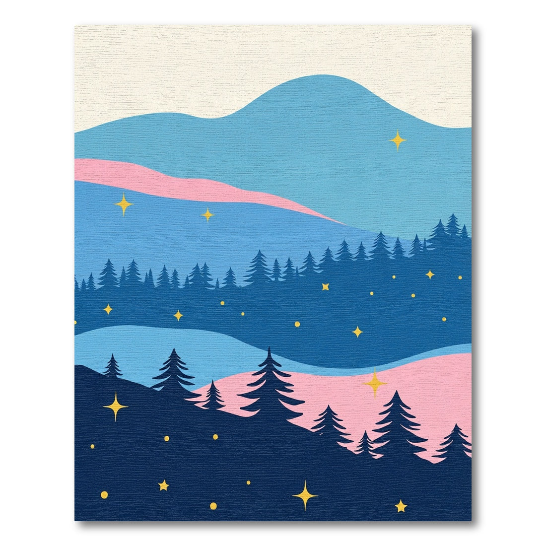 Midnight Forest Starry Night Landscape Rug