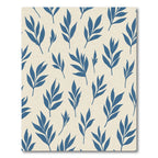 Deep Blue Foliage Silhouette Rug