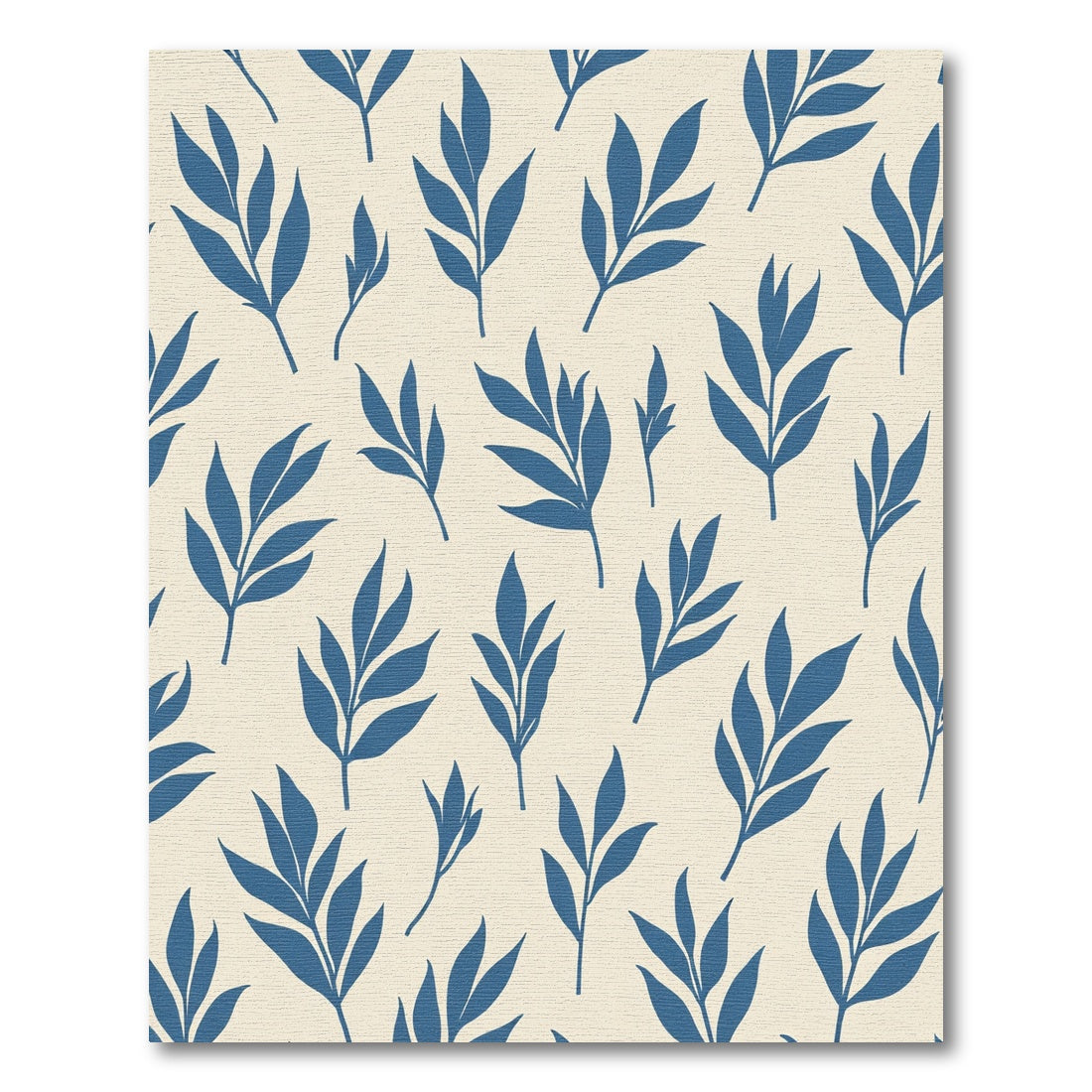 Deep Blue Foliage Silhouette Rug