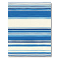 Vibrant Blue Cream Horizontal Stripe Rug