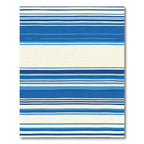 Vibrant Blue Cream Horizontal Stripe Rug