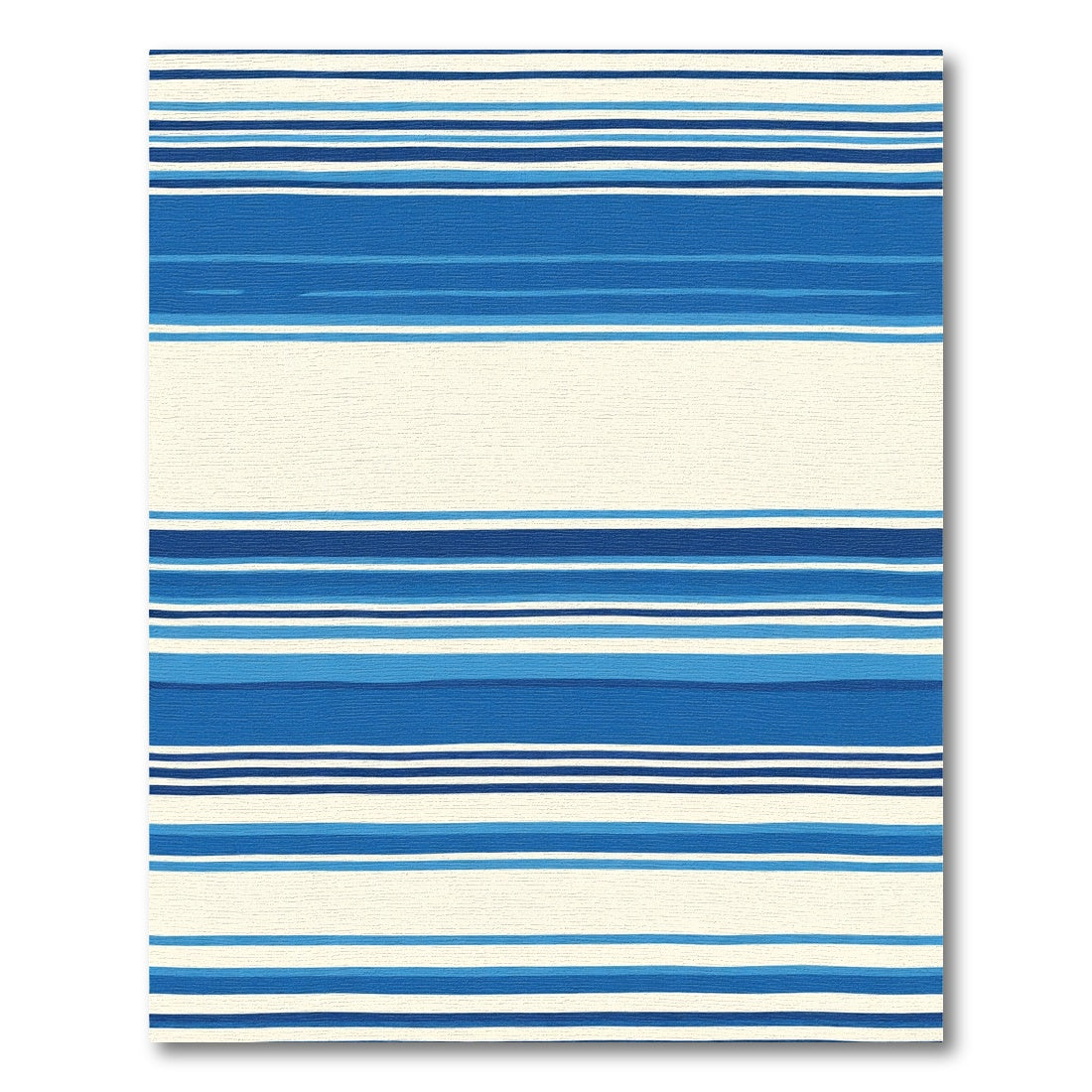 Vibrant Blue Cream Horizontal Stripe Rug