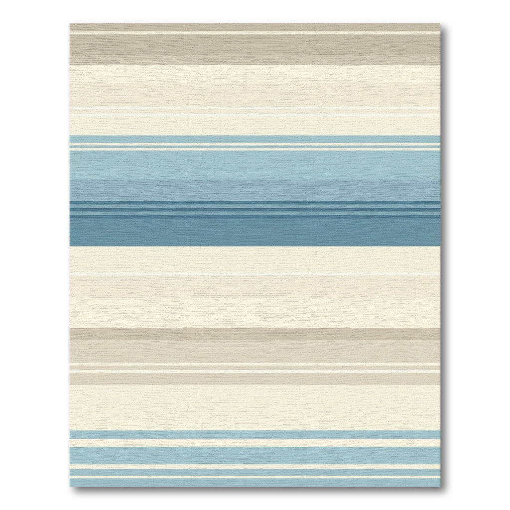 Coastal Blue Beige Horizontal Stripe Rug