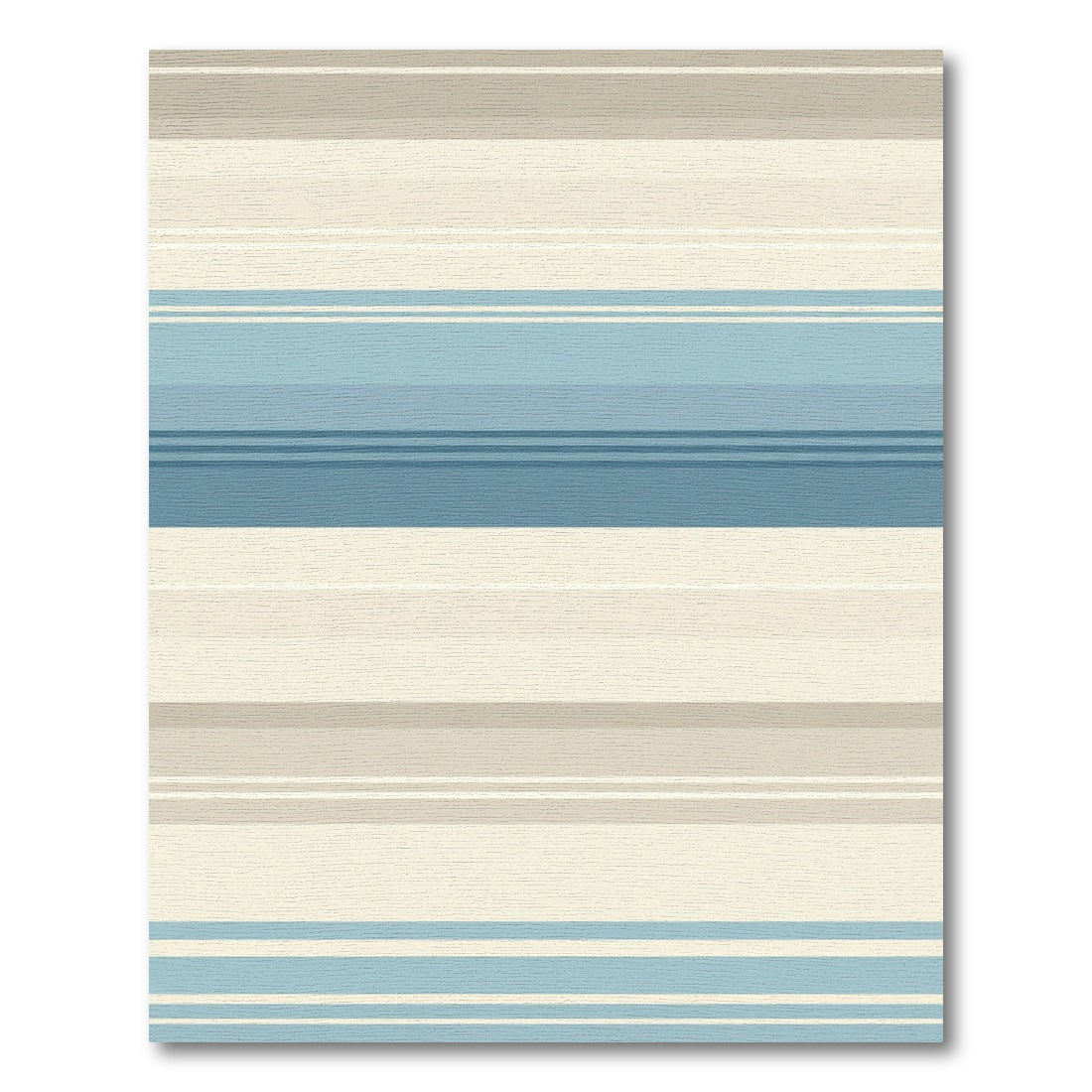 Coastal Blue Beige Horizontal Stripe Rug