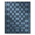 Modern Blue Octagon Grid Rug