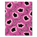 Pink Abstract Blob Wavy Line Rug