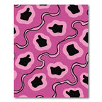 Pink Abstract Blob Wavy Line Rug