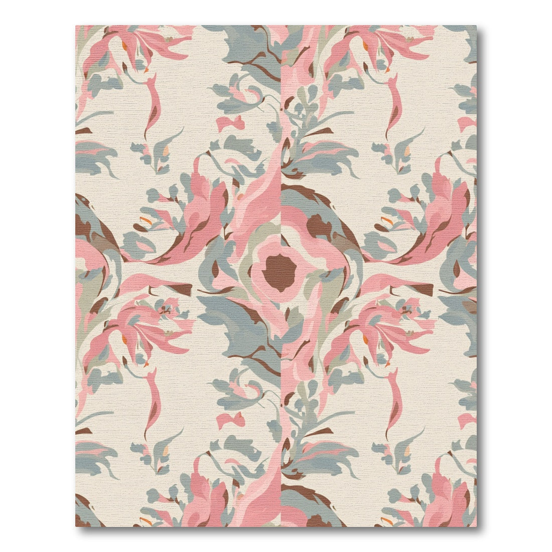 Pastel Pink Floral Swirls Rug