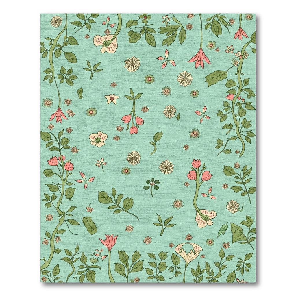 Whimsical Botanical Garden Leaf Rug