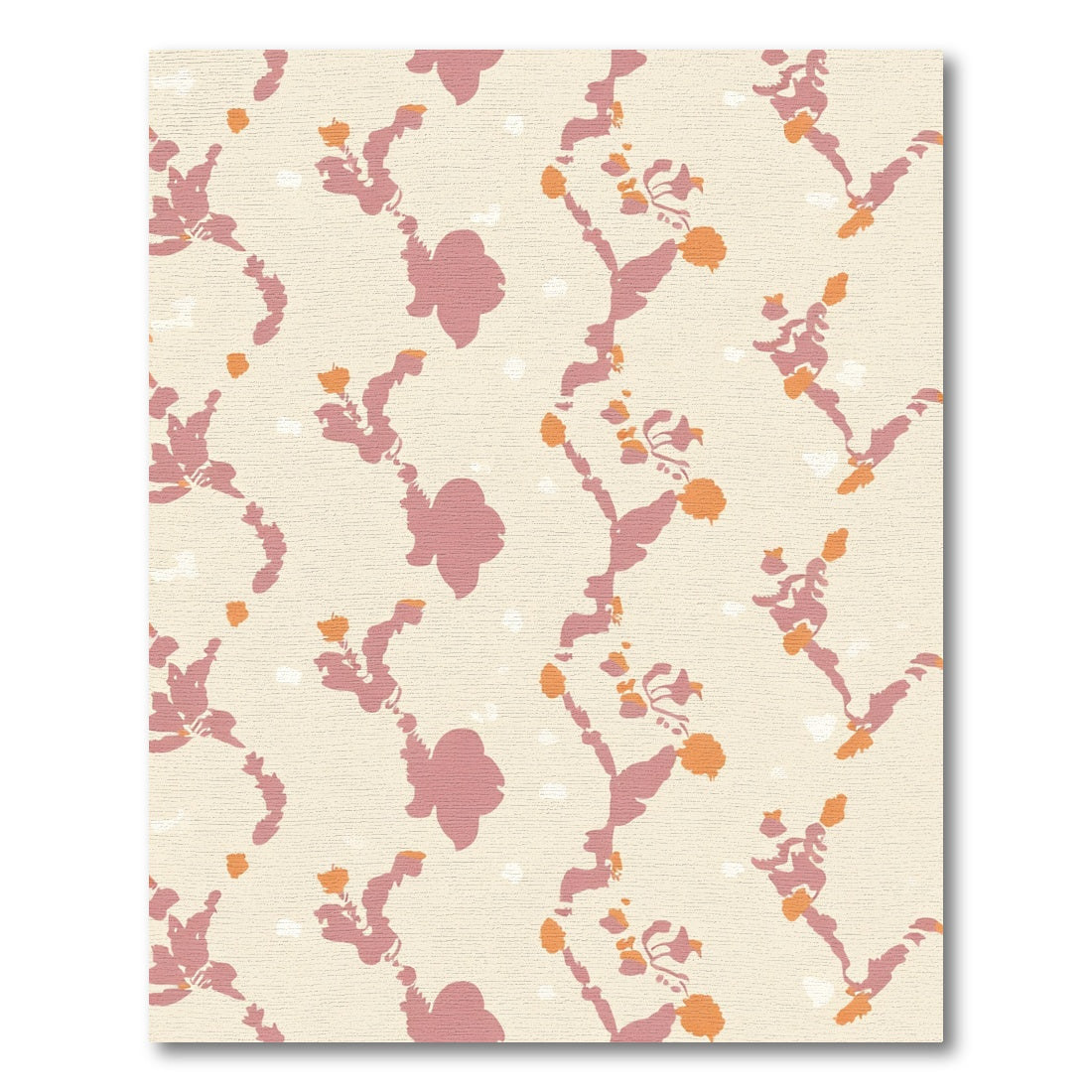 Soft Rose Coral Vine Background Rug