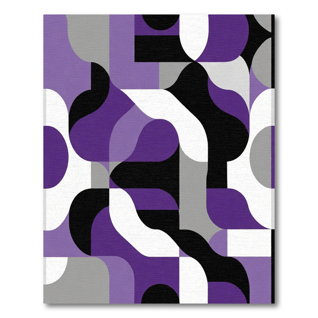Modern Purple Geometric Abstract Shapes Rug