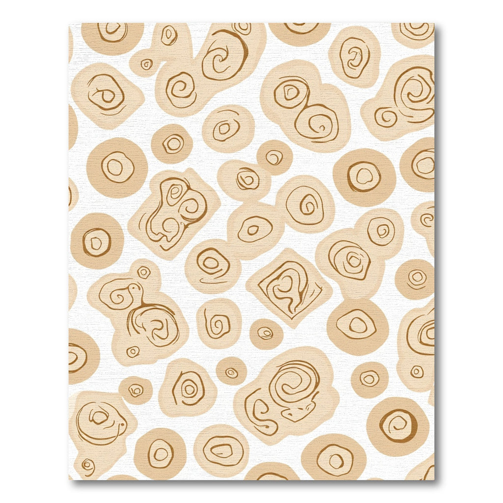 Muted Beige Organic Swirl Shapes Rug