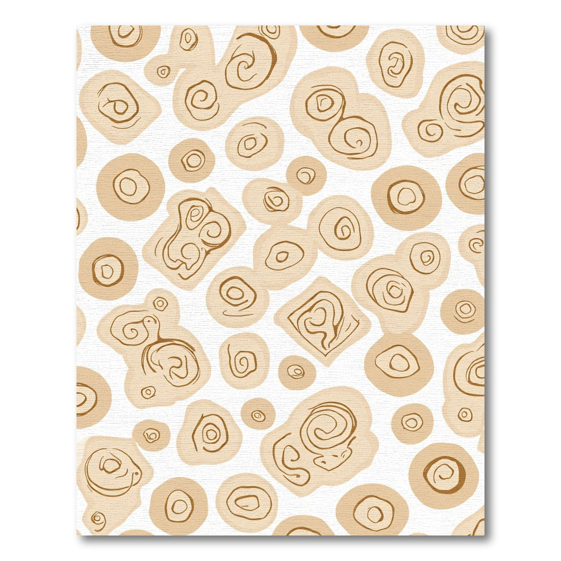 Muted Beige Organic Swirl Shapes Rug