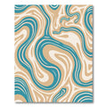 Retro Aqua Tan Swirl Rug