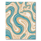 Retro Aqua Tan Swirl Rug