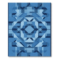 Shades of Blue Geometric Architectural Rug