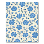 Blue Floral Vines Cream Background Rug