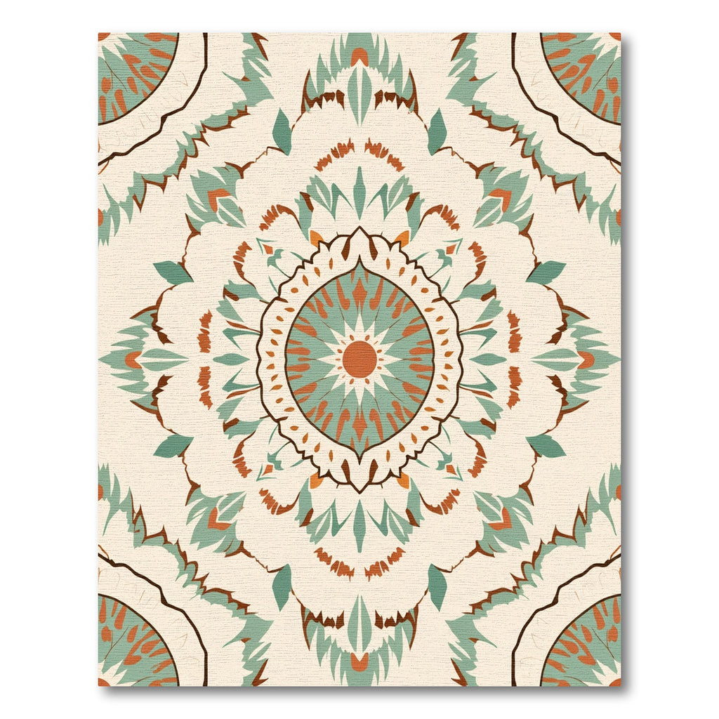 Terra Cotta Teal Medallion Rug
