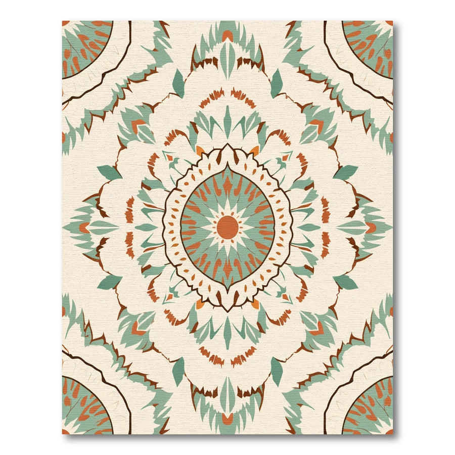 Terra Cotta Teal Medallion Rug