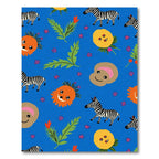 Whimsical Zebras and Sunflowers on Blue Rug