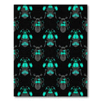 Glow Scarab Beetle Black Teal Repeats Rug