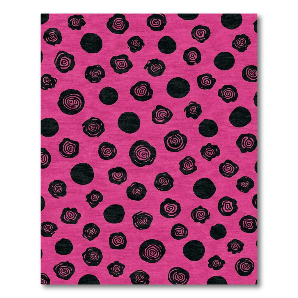 Hot Pink Black Rose Dot Rug