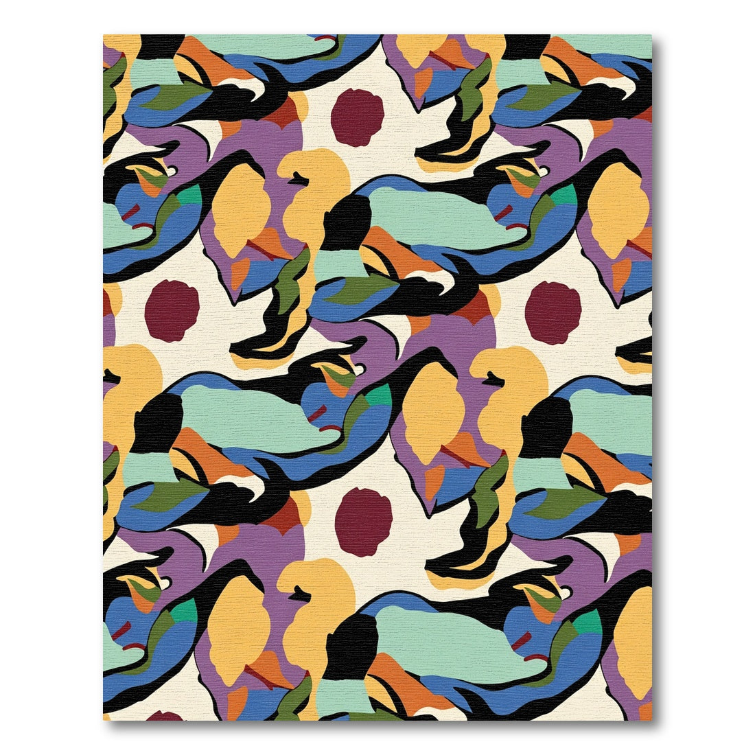 Fluid Abstract Color Block Composition Rug
