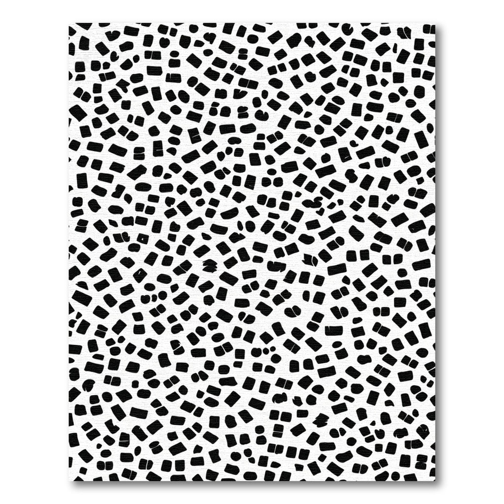 Scattered Black Rectangle White Background Rug