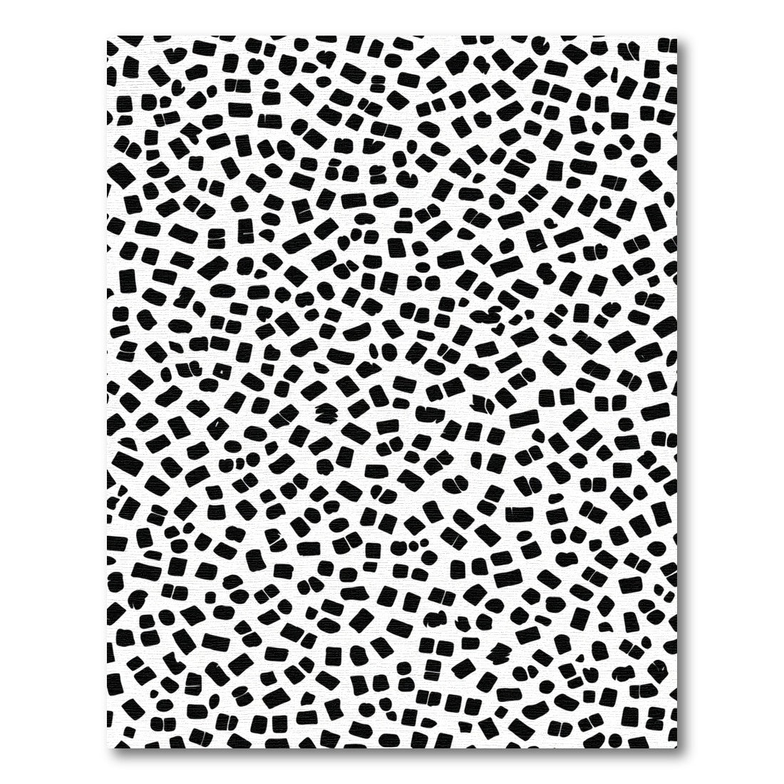 Scattered Black Rectangle White Background Rug