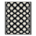 Black Cream Gray Geometric Diamond Rug