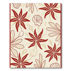 Crimson Seashell Tropical Bloom Rug