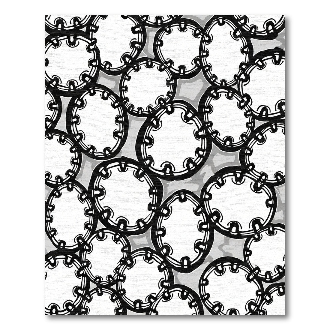 Monochromatic Circular Chain Link Rug