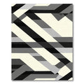 Modern Black White Geometric Ribbon Rug