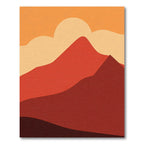 Crimson Desert Sunset Ridge Abstraction Rug