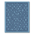 Deep Blue Interlocking Geometric Rug