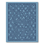Deep Blue Interlocking Geometric Rug