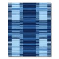 Deep Blue Gridded Horizontal Stripe Rug