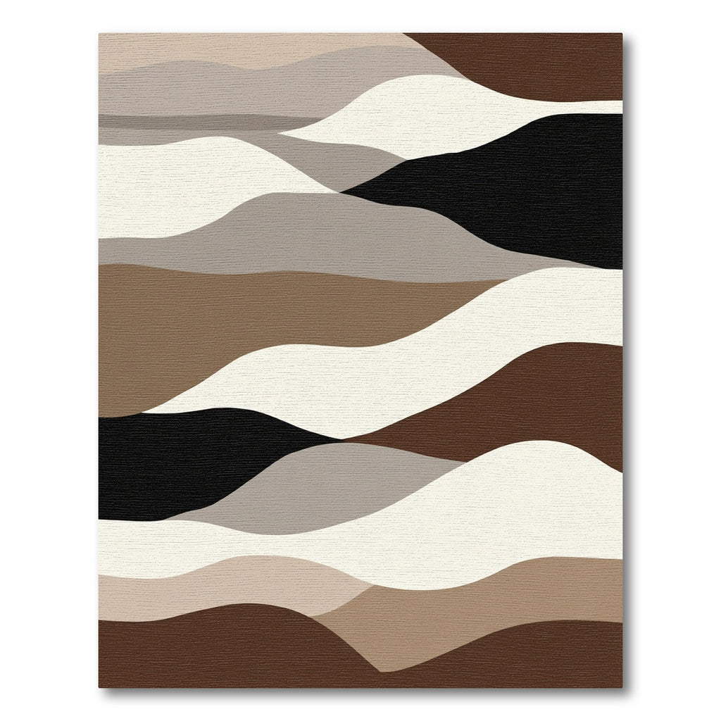 Earthy Neutral Landscape Wave Rug