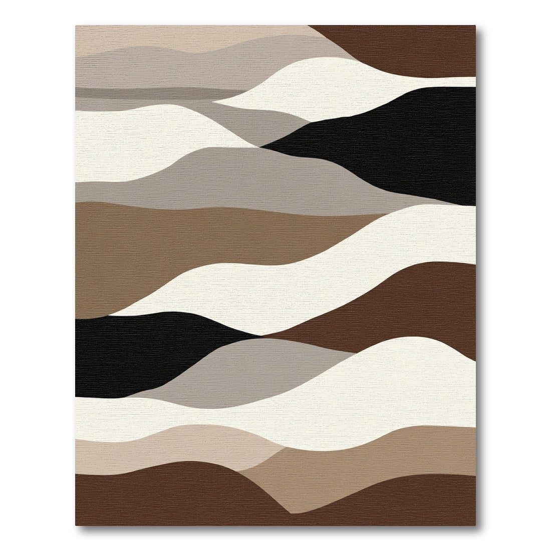 Earthy Neutral Landscape Wave Rug