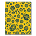 Golden Yellow Teal Floral Medallions Rug