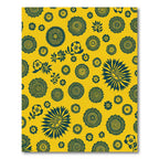 Golden Yellow Teal Floral Medallions Rug