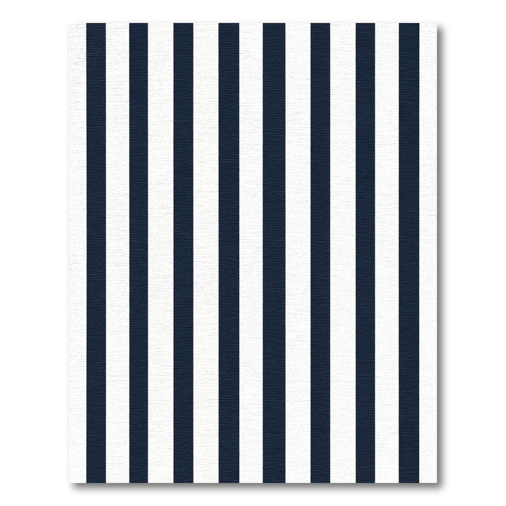 Classic Navy White Vertical Stripe Rug