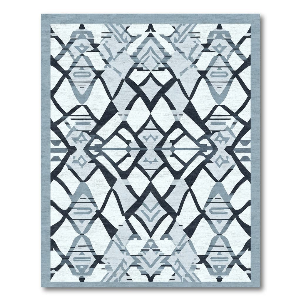 Gray Geometric Intersecting Diamond Rug