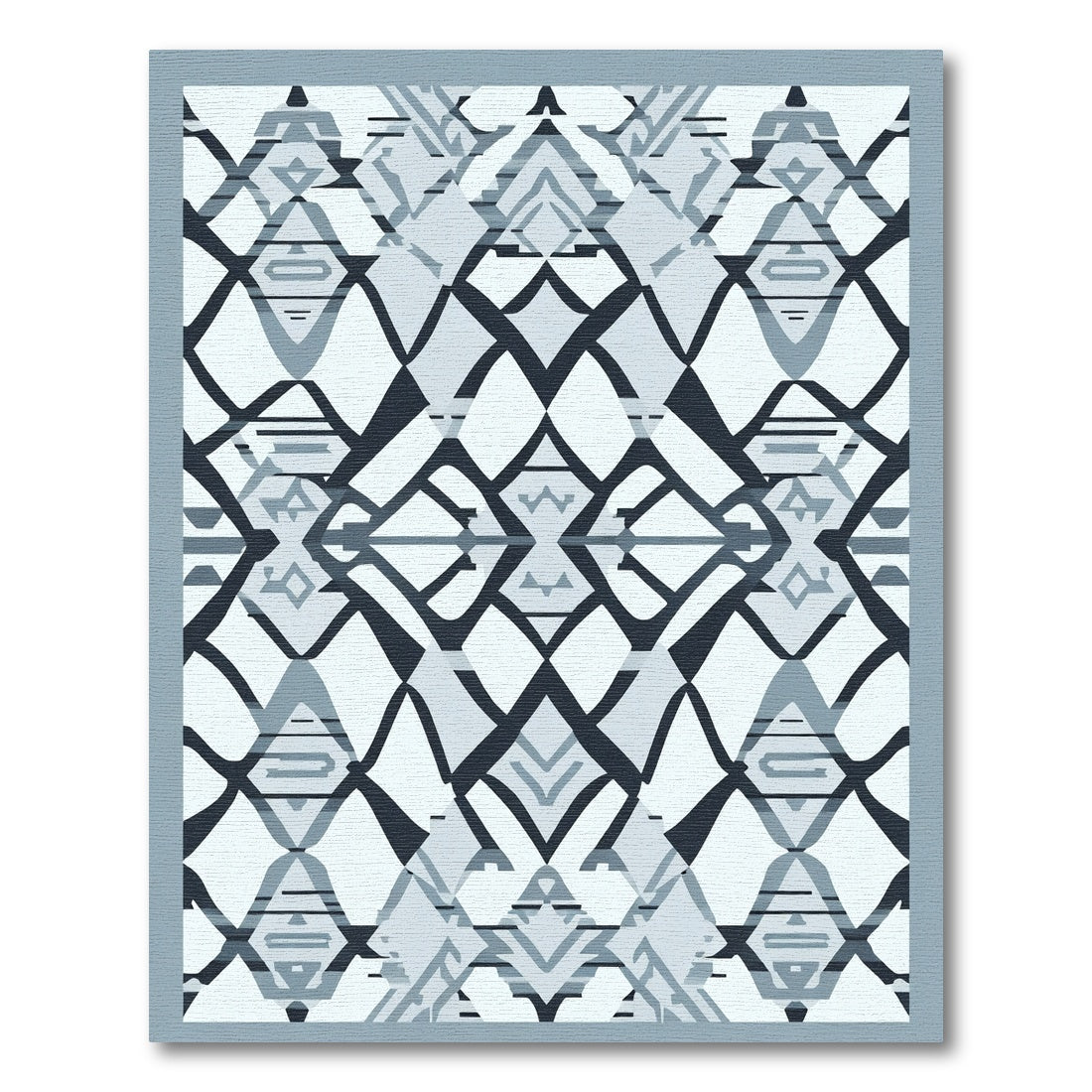 Gray Geometric Intersecting Diamond Rug