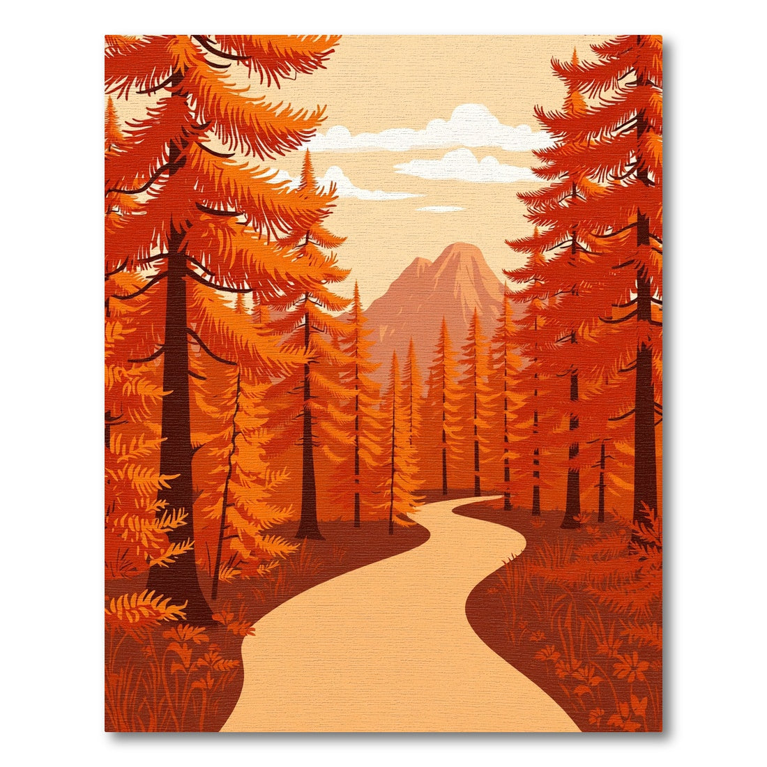 Orange Forest Road Mountain Vista Rug