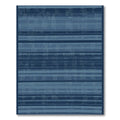 Deep Azure Striped Linear Texture Rug