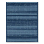 Deep Azure Striped Linear Texture Rug